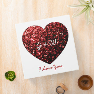 Classeur Cœur rouge scintillant Je t'aime Saint-Valentin Pe