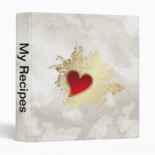 Classeur Coeur rouge sur Gold Filigree