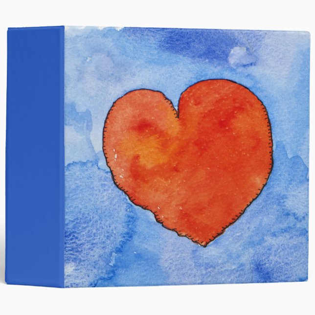 Classeur Coeur rouge sur le bleu 2011 (Devant/Côté)
