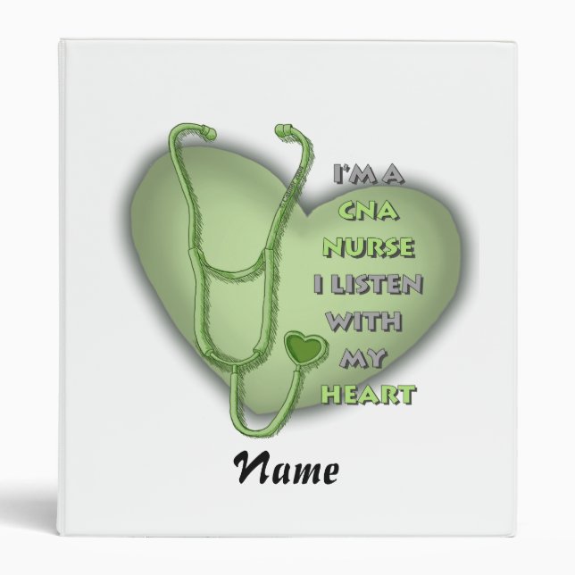 Classeur Coeur vert Infirmière CNA (Devant)