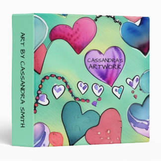 Classeur Cœurs aquarelle pour enfants décoration de materne