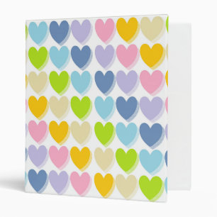 Classeur Coeurs Arc-en-ciel Pastel Ombragé