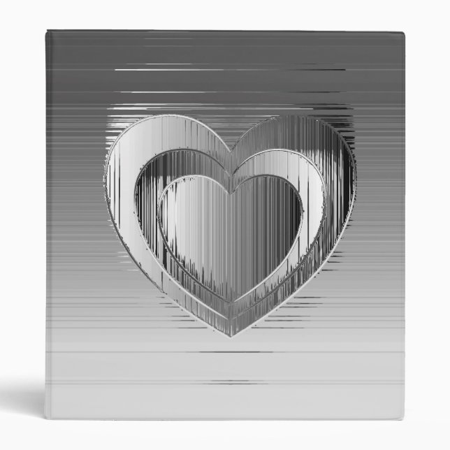 Classeur Coeurs chromés polis (Devant)