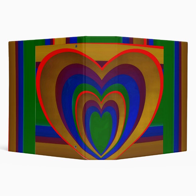 Classeur Coeurs dans des coeurs sur des rayures (Arrière-plan)