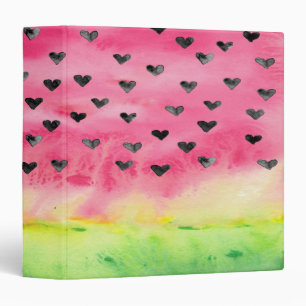 Classeur Coeurs de pastèque d'amour d'aquarelle