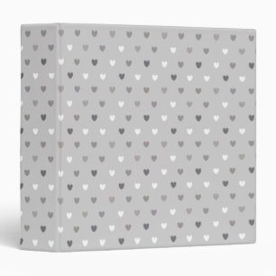 Classeur Coeurs de polka minuscules dans les tons gris