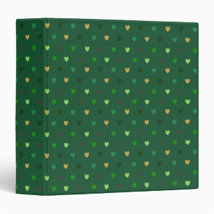 Classeur Coeurs de Polka sur vert de forêt