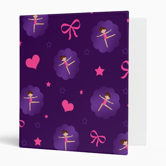 Classeur Coeurs d'étoiles violettes arcs de pétoncle violet (Devant/intérieur)