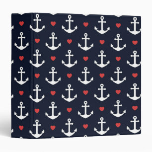 Classeur Coeurs et motif d'Ancres