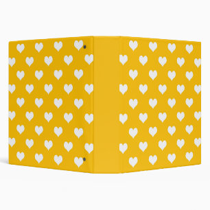Classeur Cœurs Joliment Blancs Jaune Design