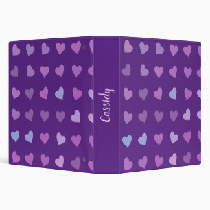 CLASSEUR COEURS PASTEL PURPLE