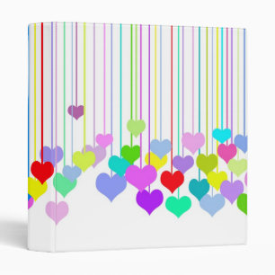 Classeur Coeurs pendants sur blanc