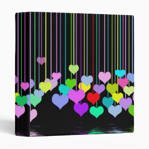 Classeur Coeurs pendants sur le noir