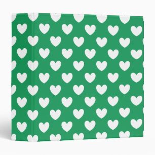 Classeur Coeurs polka blanc sur Kelly green