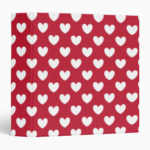 Classeur Coeurs polka blancs et rouges