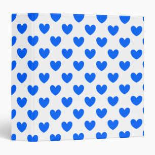 Classeur Coeurs polka bleu sur blanc