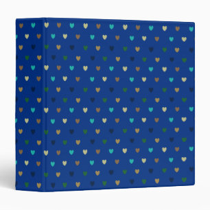 Classeur Coeurs Polka dans les tons bleu paon