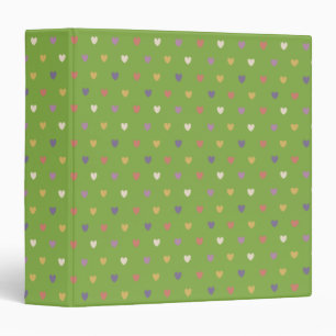 Classeur Coeurs Polka sur vert vert