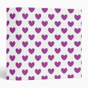 Classeur Coeurs polka violet sur blanc