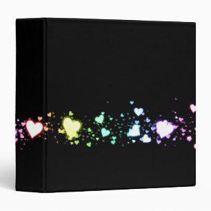 Classeur Coeurs rougeoyants sur le noir 1,5"
