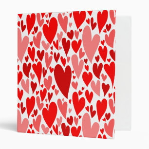 Classeur Coeurs rouges super et romantiques Saint-Valentin