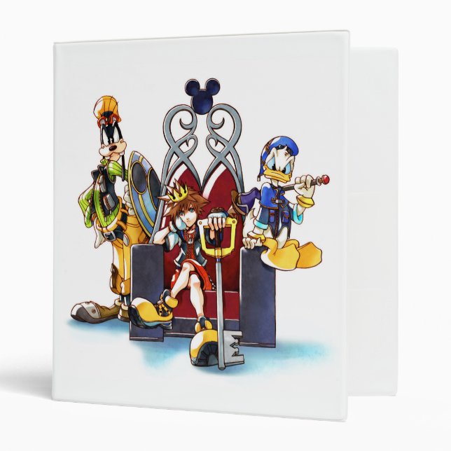 Classeur Coeurs royaux | Sora, Donald et Goofy sur le trône (Devant/intérieur)