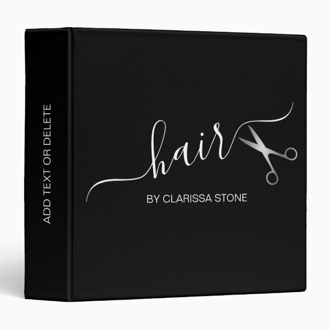 Classeur Coiffeur élégante de ciseaux d'argent modernes (Devant/Côté)