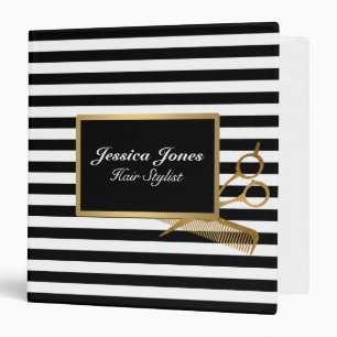 Classeur Coiffeuse Styliste Gold Black Blanc Personnalisé S