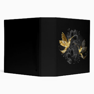 Classeur Colibri noir et or