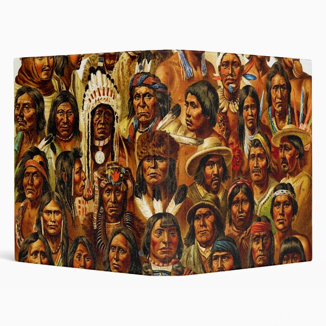 Classeur Collage de diverses tribus d'Indiens d'Amérique (Arrière-plan)
