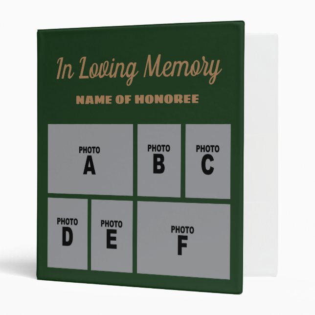 Classeur Collage de photos commémoratives Hommage 3 Classeu (Devant/intérieur)