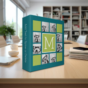 Classeur Collage de photos Instagram Monogramme - Bleu et C