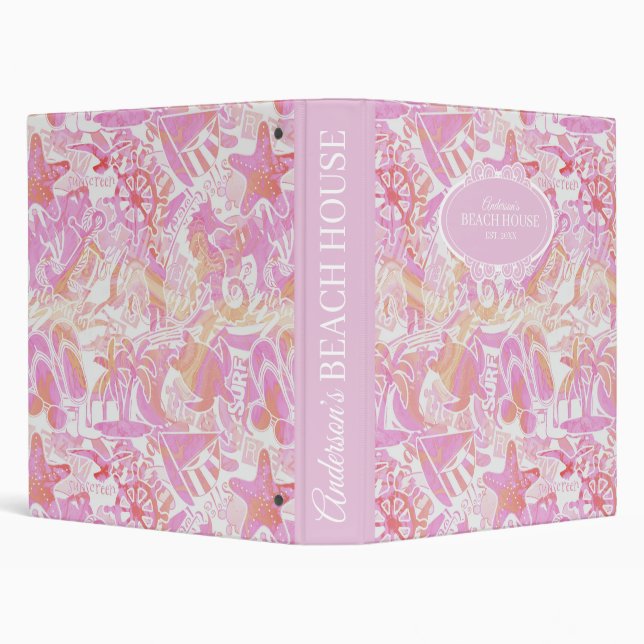 Classeur Collage de plage nautique Hot Pink ID840 (Arrière-plan)
