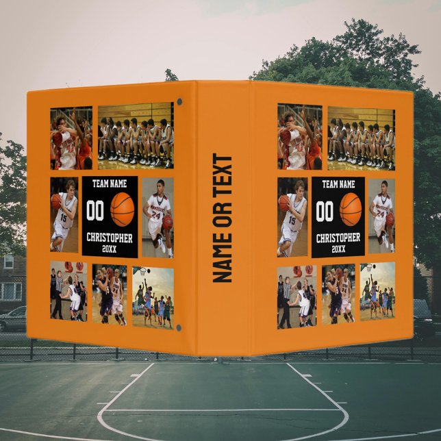 Classeur Collage photo de basket-ball (Basketball Photo Collage 3 Ring Binder)
