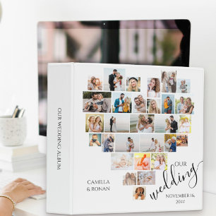 Classeur Collage photo en forme de coeur Mariage blanc