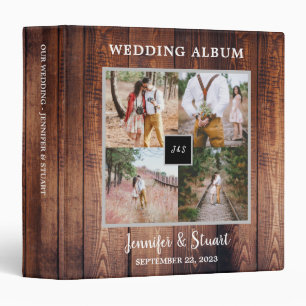 Classeur Collage photo sur le Mariage rustique en bois de g