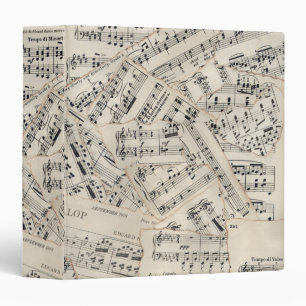 Classeur Collage vintage papier de musique