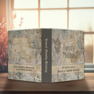 Classeur Collage vintage Questions familiales personnalisée