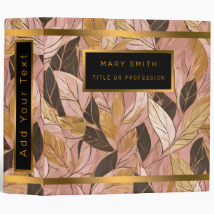Classeur Collection de Feuilles de Boho Rouge Rose Populair