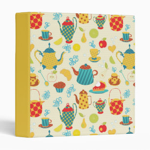 Classeur Collection de recettes de Motifs de thé joyeux