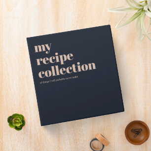 Classeur Collection de recettes rose marine rétro vintage d