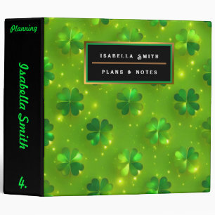 Classeur Collection de trèfle moderne et verte St Patrick's