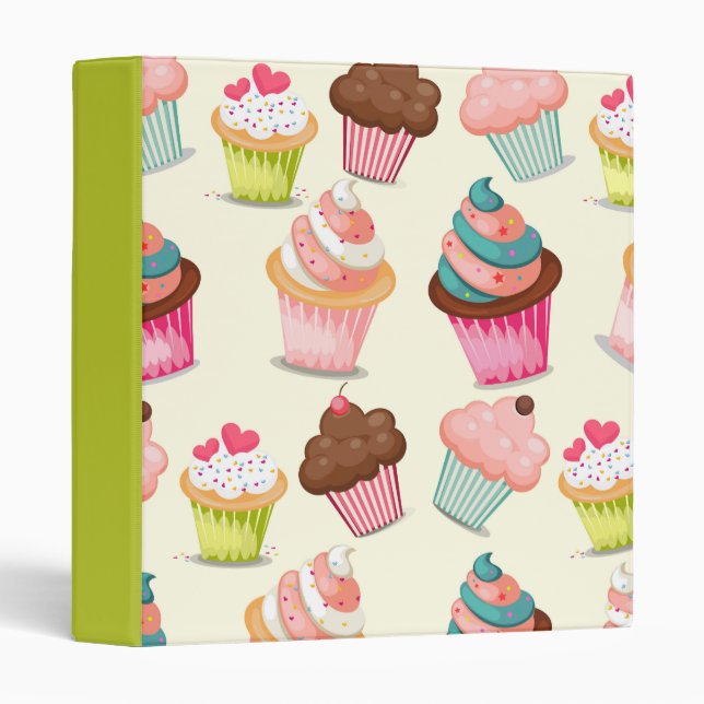 Classeur Collection Motif de recettes de friandises (Devant/Côté)