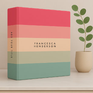 Classeur Colorblock Horizontale Bande rose et vert