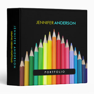 Classeur coloré de dossier de crayons de crayons
