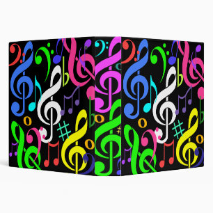Classeur coloré de notes musicales