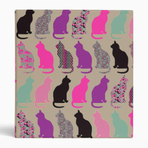 Classeur coloré mignon du bagout 3-Ring de chats