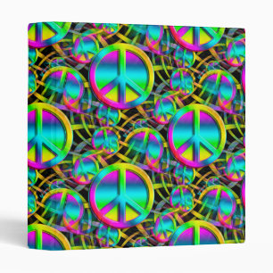 Classeur Coloré PEACE motif sans faille + vos idées