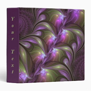 Classeur Coloré Violet Abstrait Violet Khaki Texte Fractal