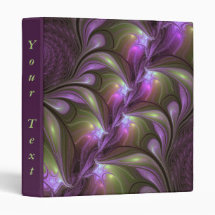 Classeur Coloré Violet Abstrait Violet Khaki Texte Fractal